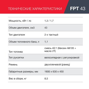 Бензиновый триммер FUBAG FPT 43 в Благовещенске фото