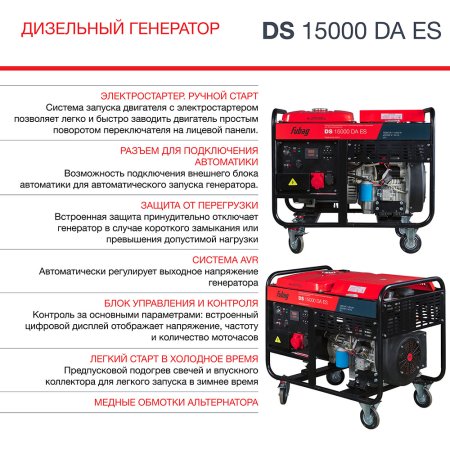FUBAG Дизельный генератор (трехфазный) с электростартером и коннектором автоматики DS 15000 DA ES в Благовещенске фото