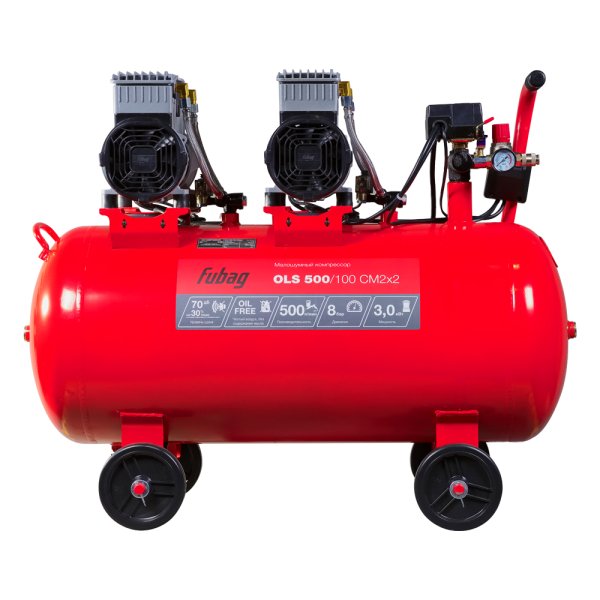 Компрессор воздушный безмасляный малошумный FUBAG OLS 500/100 CM2х2 + Набор пневмоинструмента (5 предметов) в ПОДАРОК в Благовещенске фото