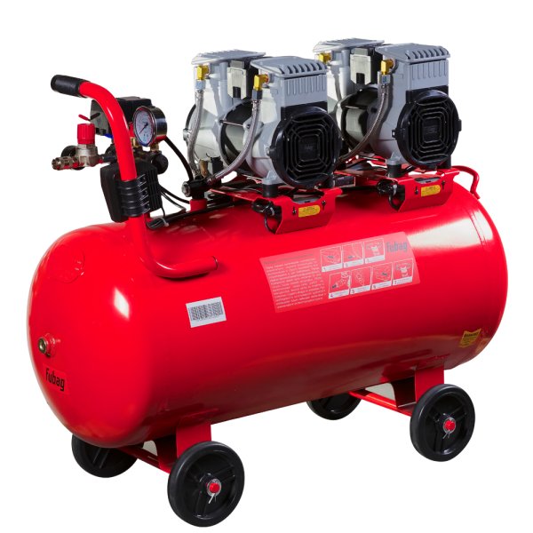 Компрессор воздушный безмасляный малошумный FUBAG OLS 500/100 CM2х2 + Набор пневмоинструмента (5 предметов) в ПОДАРОК в Благовещенске фото