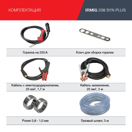 FUBAG Сварочный полуавтомат IRMIG 208 SYN PLUS c горелкой FB 250 3m в Благовещенске фото