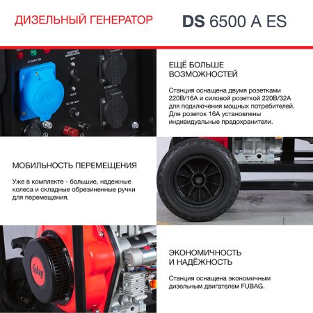 FUBAG Дизельный генератор с электростартером и коннектором автоматики DS 6500 A ES в Благовещенске фото