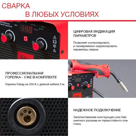 Полуавтомат сварочный FUBAG IRMIG 180 SYN с горелкой 250 А 3 м в комплекте в Благовещенске фото