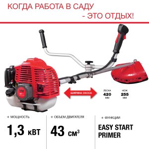 FUBAG Бензиновый триммер FPT 43 + Триммерная леска  сечение витой квадрат L 130 м * 2.4 мм в ПОДАРОК в Благовещенске фото