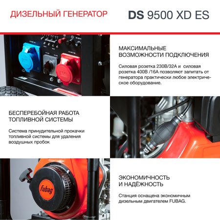 FUBAG Дизельный генератор (одно- и трехфазный) с электростартером DS 9500 XD ES в Благовещенске фото